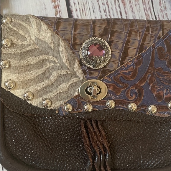 Handmade Hip Bag Company Brown Leather Western Cowgirl Crossbody Bag Purse - Picture 2 of 16